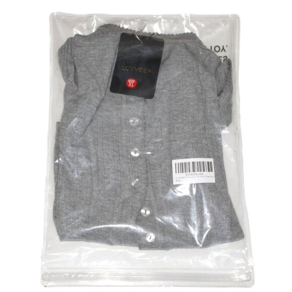 Luxveer Women's Square Neck Crop Tank Top Sexy Y2K Button Front Gray Size XL - Picture 4 of 4